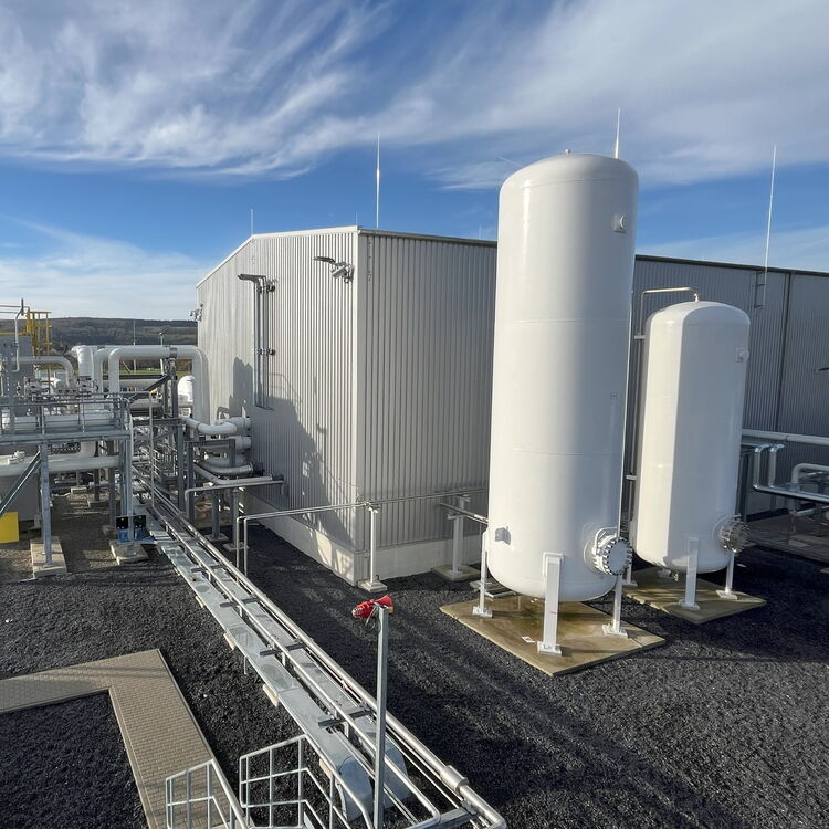 Lagertanks der Erdgas Südwest Bio-LNG GmbH in Burghaun.